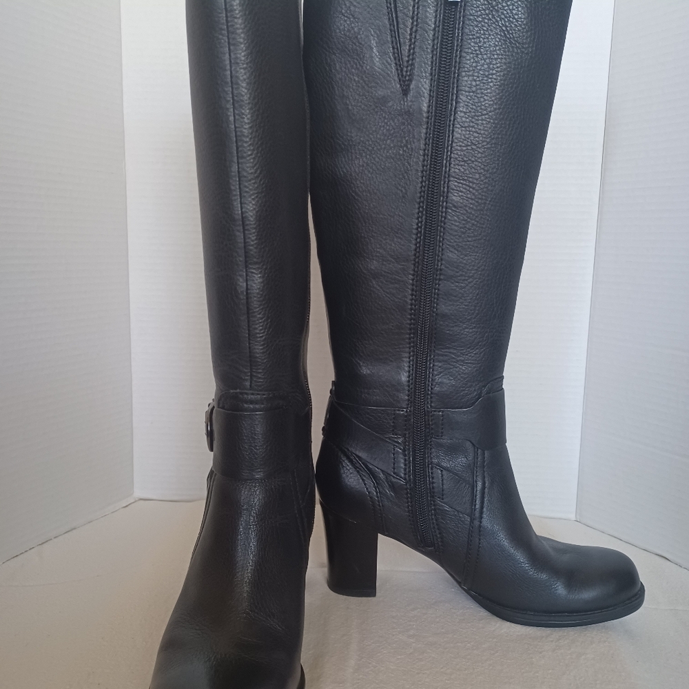 Clarks Jolissa Lapis Black Leather Knee-High 6.5m Boots. NWOB - Picture 2 of 10